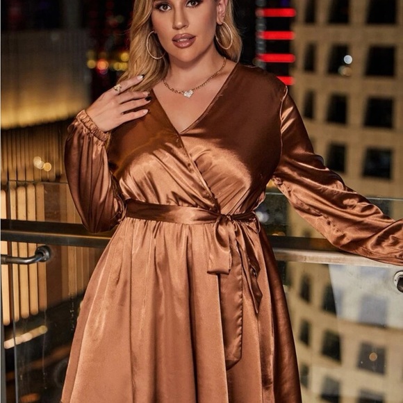 Dresses Copper Satin Dress Poshmark